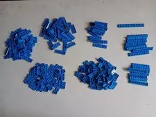 LEGO BULK LOT OF 282 BLUE FLAT PLATES 2X2 2X3 2X4 2X6 2X8 2X10 2X12
