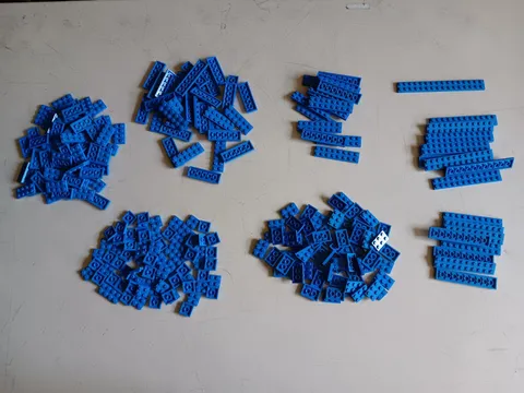 LEGO BULK LOT OF 282 BLUE FLAT PLATES 2X2 2X3 2X4 2X6 2X8 2X10 2X12