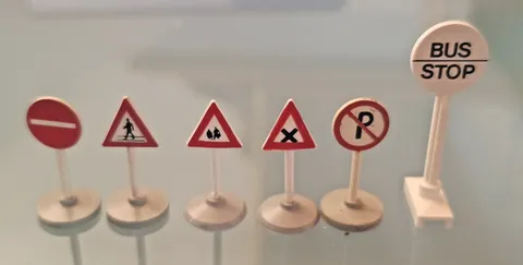 LEGO Vintage 1960s Multicolored Road Signs