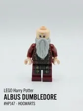 LEGO Harry Potter Albus Dumbledore Minifigure Dark Red Robe Hogwarts #hp147