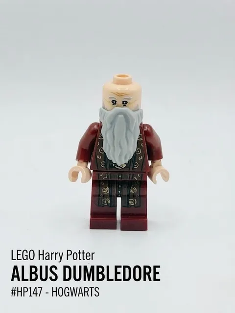 LEGO Harry Potter Albus Dumbledore Minifigure Dark Red Robe Hogwarts #hp147
