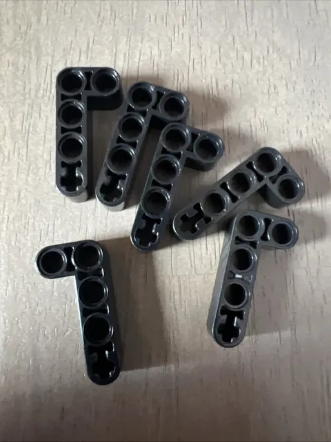 LEGO 32140 Black Technic, Liftarm, Modified Bent Thick L-Shape 2 x 4 - 6 Pieces