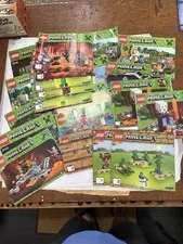 LEGO Minecraft Manuals Instructions Booklets Lot Of 24 (Just Books No Pieces)