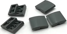 Lego 5 New Dark Bluish Gray Slopes Sloped Curved 2 x 2 x 2/3 Parts