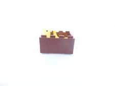 Lego Bananas, set of 5, in reddish-brown crate