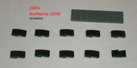 LEGO NEW 1x2x0.66 Black Slope Curved (10x) 6047276 Brick 11477