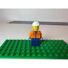 LEGO Minifigure Garry Construction Worker Unisex Small Orange Jacket Hard Hat