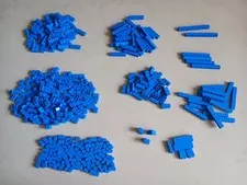 LEGO BULK LOT 520 BLUE BRICKS 1X1 1X2 1X3 1X4 1X6 1X8 1X10 1X12