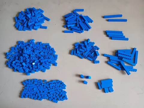 LEGO BULK LOT 520 BLUE BRICKS 1X1 1X2 1X3 1X4 1X6 1X8 1X10 1X12