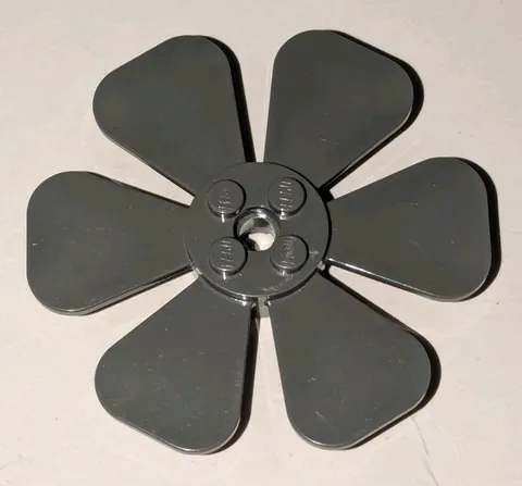Lego Old Dark Gray 6 Blade Fan Propeller 8x8 Piece Part # 30078 Vintage Bladed