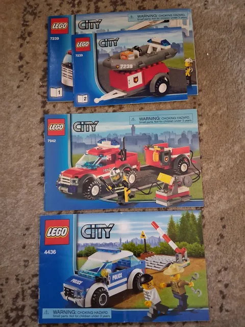 LEGO City Instruction Manual Lot 7239 Books 1 & 2, 7942, 4436 Manuals Only