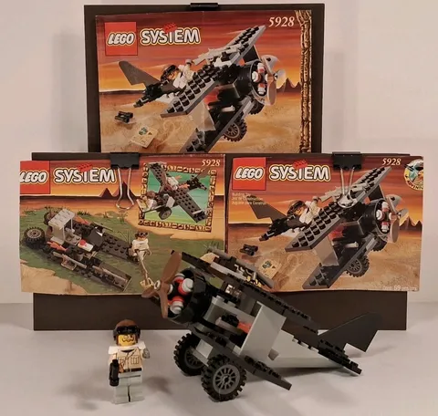 Lego Adventurers Desert 5928 Bi-Wing Baron Set (1998): 100% Comp w/Inst/Box Part
