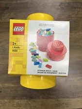 LEGO Round Storage Brick 1 Knob Stud Yellow Organizer Tub Single New 4030