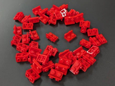 Lego x50 New Red Bracket 1 x 2 - 1 x 2 Inverted # 99780 MOC Bulk Parts Lot