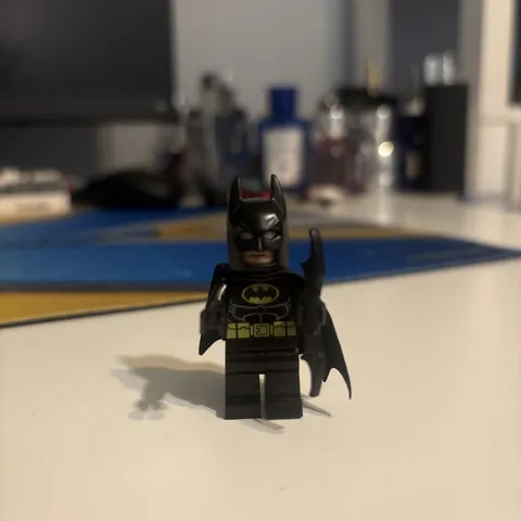 LEGO Batman Black Suit Minifigure w Cloth Cape +Cowl Super Heroes Figure