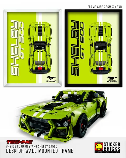 Display Frame for Lego Technic #42138 Ford Mustang Shelby GT500