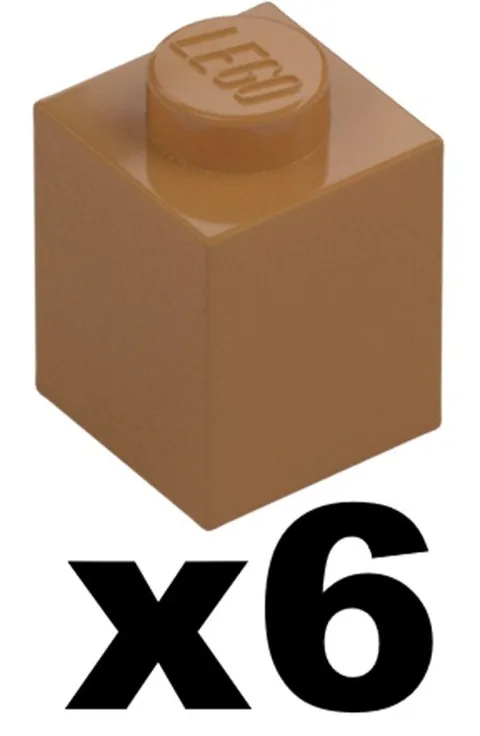 Lego New Mosaic Part 3005 - Qty 6 - BRICK Medium Nougat 1 x 1 Stud Pieces D936