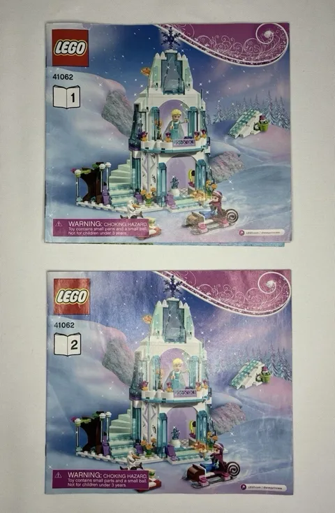 LEGO Disney Frozen 41062 Elsa Sparkling Ice Castle Instruction Manuals Only 1&2