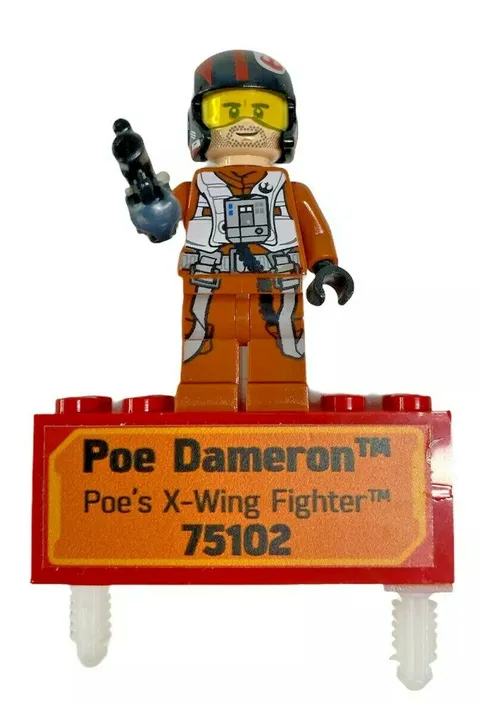 Lego Store Display Figure Star Wars Minifigure Resistance Pilot Poe Dameron 