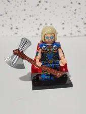Custom Lego Minifigure Love and Thunder - Thor Odison Powered up with Axe 