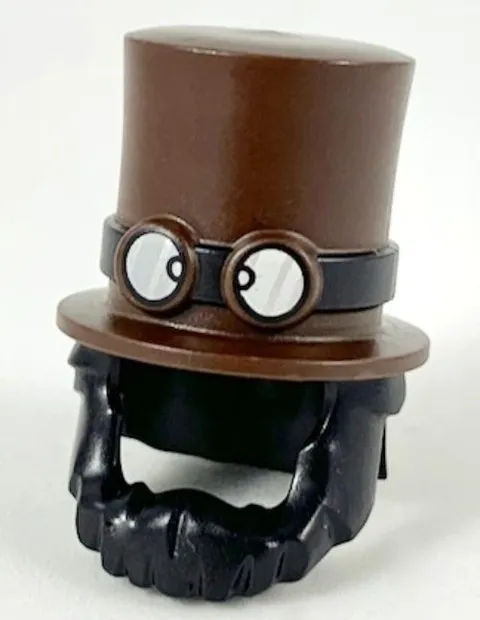 LEGO® 35179pb01 - Minifigure, Hair Combo, Hair and Beard with Top Hat Large