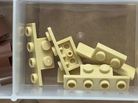 LEGO Parts - Tan Bracket 1 x 2 - 1 x 4 - No 28802 - QTY 5