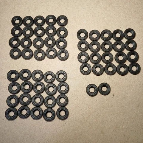 LEGO Tires 59895 lot of 62 Black 14mm D x 4mm Wheel Parts Smooth Small
