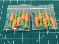LEGO City Lot Of (10) Carrots With Tops Carrot Orange Green Farm Food Veggies 