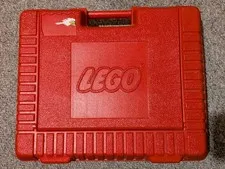 Vintage 80s Lego Red Hard Plastic Storage Travel Carrying Case Box 1985 USA 14"