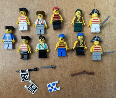 Collection of Eleven Lego Pirate Minifigures