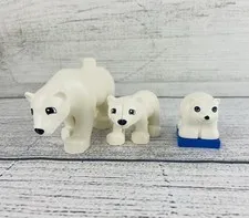 Lego Duplo Set Of 3 Polar Bear Zoo Animal Figures