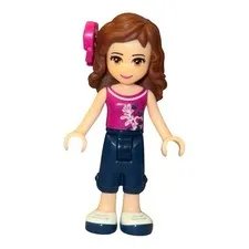 LEGO Friends Minifigure OLIVIA Blue Pants Magenta Bow and Top frnd105 Set #30202