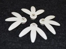 (4) 1x1 w/ 3-Leaf White Foliage Lego Plant Bricks - NEW Lego Parts ~