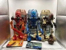 LEGO BIONICLE Toa Mata Tahu, Gali, and Pohatu With BOXES and MANUALS
