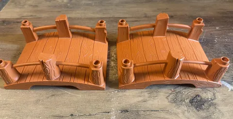 Lego Duplo Item Brown Bridge (Wooden Look) Lot Of 2