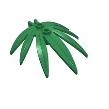 5x LEGO® Part 30239 - Plant Leaves 6 x 5 Swordleaf with Split U Clip Thick