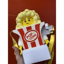 LEGO Popcorn Guy Minifig. Popcorn Bucket LEGOLAND Florida Exclusive Yellow Strap