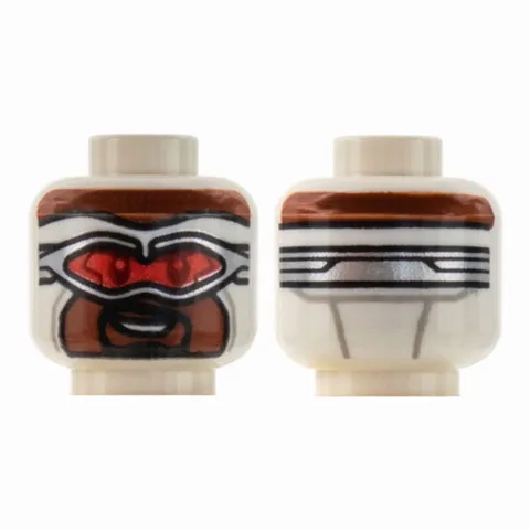 LEGO Minifigure, Head Balaclava, Reddish Brown Face, Silver Goggles