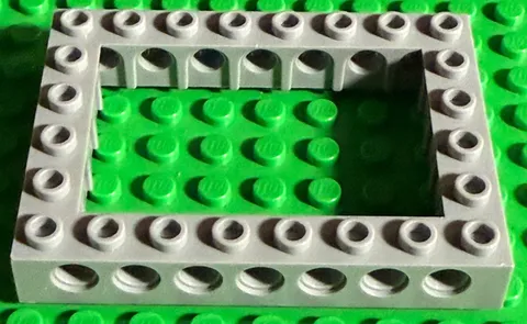 LEGO Technic Brick 6 x 8 Open Center Light Bluish Gray