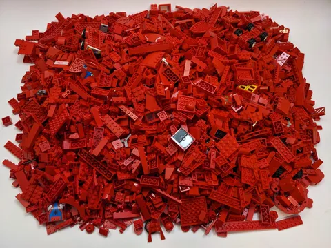 12 lbs Red LEGO Bulk Lot Genuine Cleaned Sanitized Bricks Plates Mixed Parts