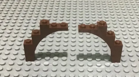 LEGO 2 Reddish Brown Arch 1 x 5 x 4 - Irregular Bow, Reinforced Underside 76768