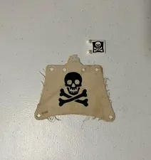 LEGO Cloth Sail Sailbb26 SKULL & CROSSBONES 12X10 Flag Pirates 6261 Raft Raiders