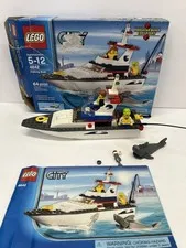 LEGO CITY: Fishing Boat (4642) With Box Mini Figures & Instructions Shark