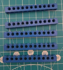 LEGO Technic Brick 1x12 with Holes in Blue x 5 / PN 3895 Lego Space - Vintage