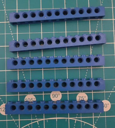 LEGO Technic Brick 1x12 with Holes in Blue x 5 / PN 3895 Lego Space - Vintage