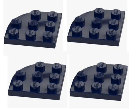 LEGO® 4x Plate 3x3 Half Round Earth Blue | 30357 | 6251836 | MOC Building Plate Blue