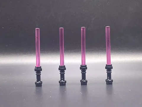 LEGO STAR WARS LIGHTSABER BLACK HILT WITH TRANS PINK BLADE LOT OF 4 BRAND NEW