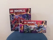 LEGO Ninjago 71808 Kai's Elemental Fire Mech + 71810 Young Riyu Empty Box ONLY