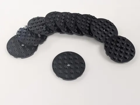 LEGO- NEW-#11213- Black -PLATE ROUND 6 X 6 W/HOLE-10 PIECE
