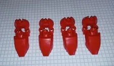 4 Bionicle Lego 87797 Red Foot Feet Hero Factory with Axle, Retired 4 pieces